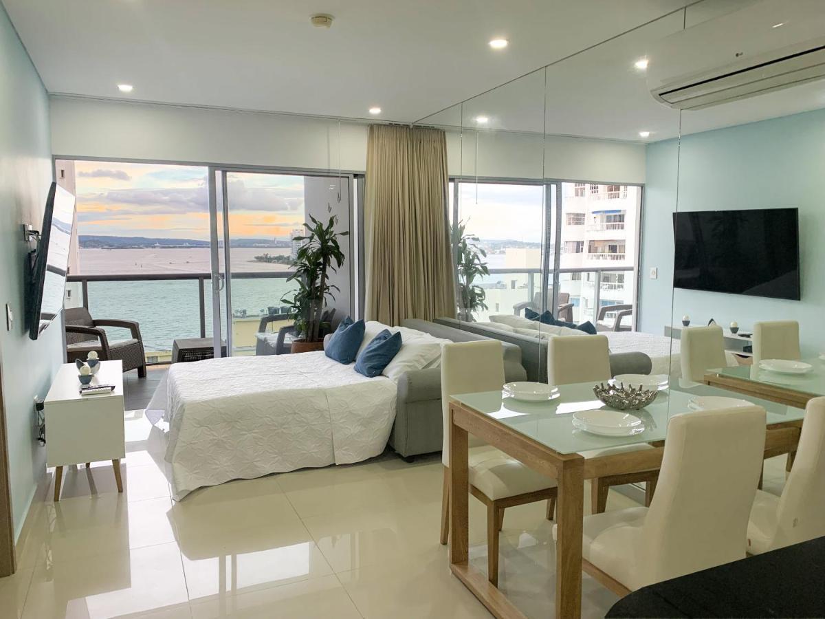 Cartagena Oceanview Escape Pool, Jacuzzi & Gym In Bocagrande 아파트 외부 사진