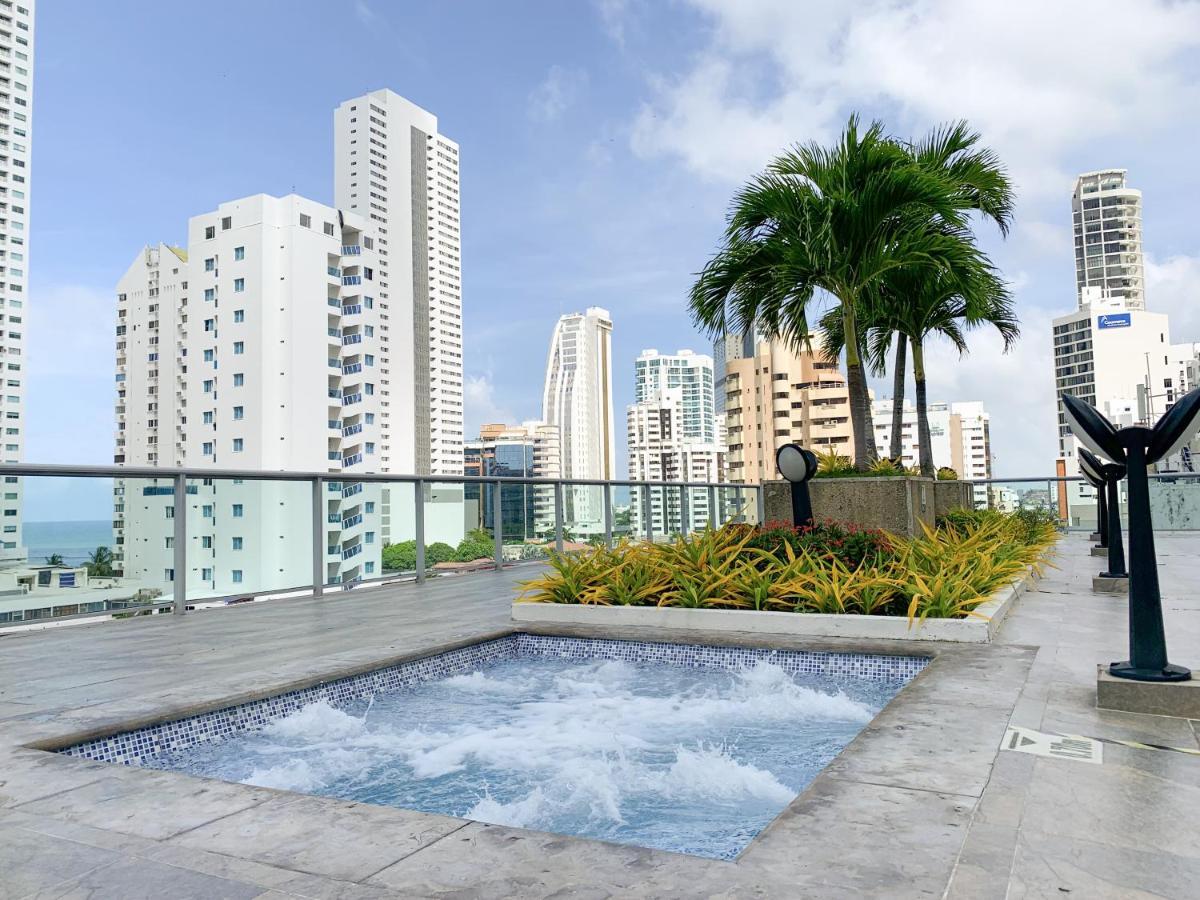 Cartagena Oceanview Escape Pool, Jacuzzi & Gym In Bocagrande 아파트 외부 사진