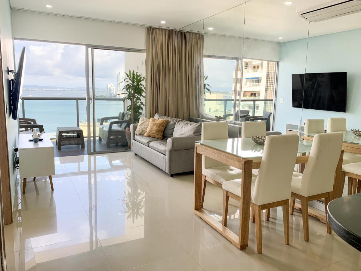 Cartagena Oceanview Escape Pool, Jacuzzi & Gym In Bocagrande 아파트 외부 사진