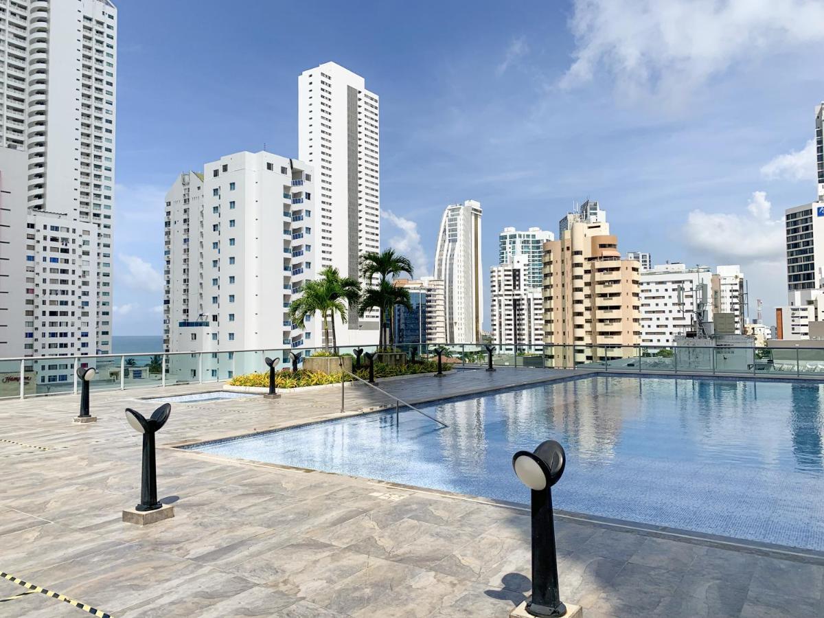 Cartagena Oceanview Escape Pool, Jacuzzi & Gym In Bocagrande 아파트 외부 사진